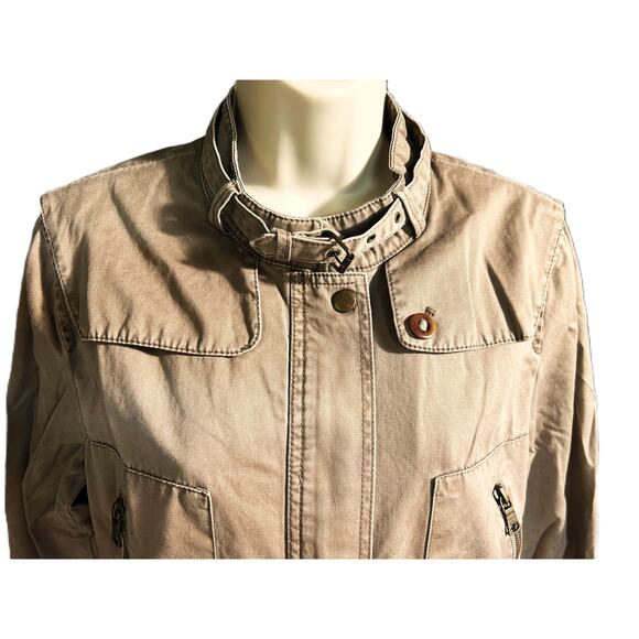 Banana Republic Womens full Zip Khaki Utility Jacket Outdoor Safari Bomber - Picture 1 of 5
